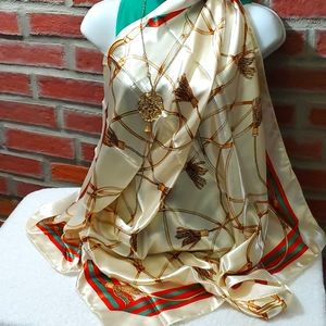 Ladies Sheer, Silk Style Scarf w/a nautical design $12 - NWT. Very classy.